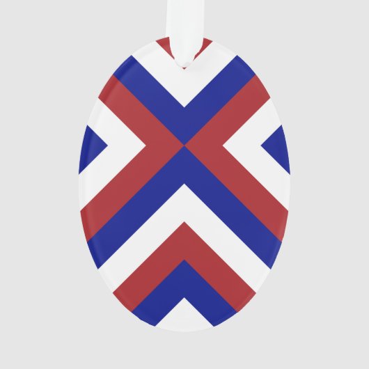 Rood, Wit en Blauwe Chevrons Ornament (achterkant)