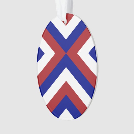 Rood, Wit en Blauwe Chevrons Ornament (voorkant)