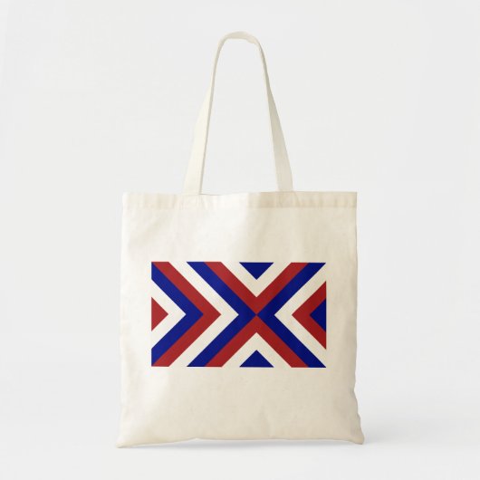 Rood, Wit en Blauwe Chevrons Tote Bag (Voorkant)