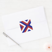 Rood, Wit en Blauwe Chevrons Vierkante Sticker (Envelop)
