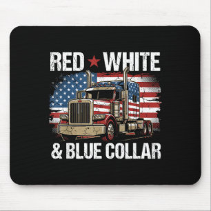 Rood wit en blauwe kraag patriottische usa vlag muismat