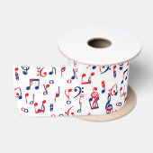 Rood wit en blauwe muziek satijnen lint (Spoel)