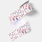 Rood wit en blauwe muziek satijnen lint (Achterkant)