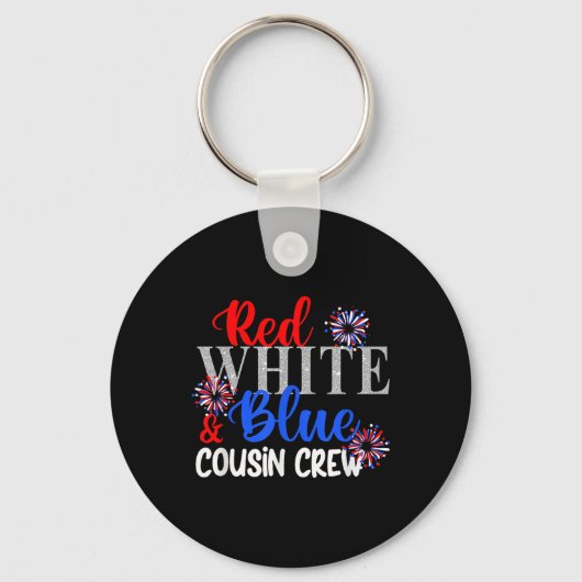Rood Wit En Blauwe Neef Crew 4 Juli Matchin Sleutelhanger (Voorkant)