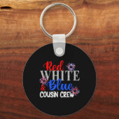 Rood Wit En Blauwe Neef Crew 4 Juli Matchin Sleutelhanger (Voorkant)