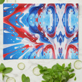 Rood Wit en Blauwe Spatdeken Theedoek (Gevouwen)