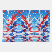 Rood Wit en Blauwe Spatdeken Theedoek (Horizontaal)