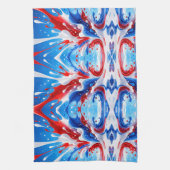 Rood Wit en Blauwe Spatdeken Theedoek (Verticaal)