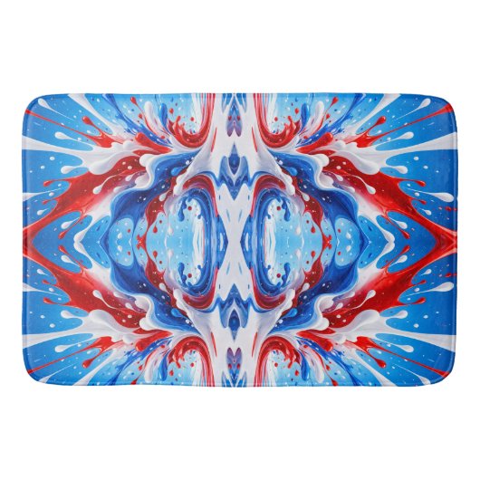 Rood Wit en Blauwe Spatdekensprei Badmat (Voorkant)
