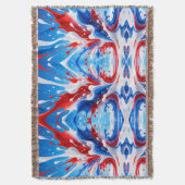 Rood Wit en Blauwe Spatdekken Deken (Voorkant Verticaal)