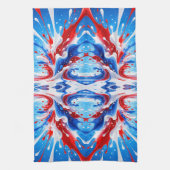 Rood Wit en Blauwe Spatdekken Theedoek (Verticaal)