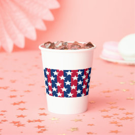 Rood, wit en blauwe Stars and Stripes 4 juli Papieren Bekers