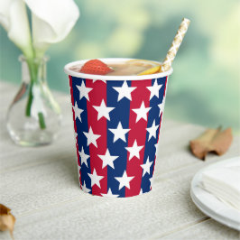 Rood, wit en blauwe Stars and Stripes 4 juli Papieren Bekers