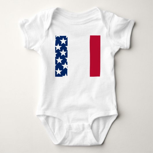 Rood, wit en blauwe Stars and Stripes 4 juli  Romper (Voorkant)