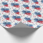 Rood Wit en Blauwe Sterren Patriottisch Cadeaupapi Cadeaupapier (Hoek)