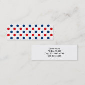 Rood Wit en Blauwe Stippen Mini Visitekaartje (Voorkant / Achterkant)