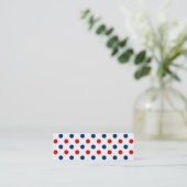 Rood Wit en Blauwe Stippen Mini Visitekaartje (Staand voorkant)