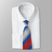 Rood Wit En Blauwe Strepen Glitter Professioneel Stropdas (Gebonden)