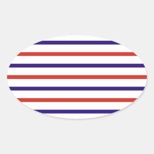 Rood Wit en Blauwe Strepen Ovale Sticker