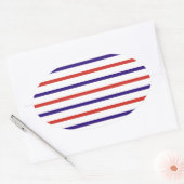 Rood Wit en Blauwe Strepen Ovale Sticker (Envelop)