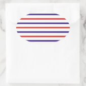 Rood Wit en Blauwe Strepen Ovale Sticker (Tas)