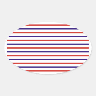Rood Wit en Blauwe Strepen Ovale Sticker