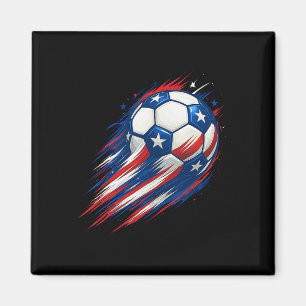 Rood Wit En Blauwe Voetbal Ll Patriottische Vierde Magneet