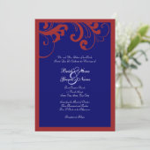 Rood, Wit en Blauwe Zwemelen de Uitnodiging van he (Staand voorkant)