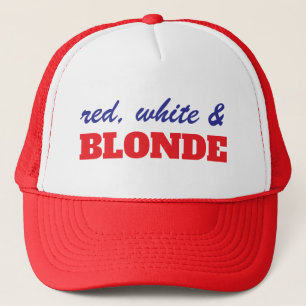 Rood wit en blond trucker pet