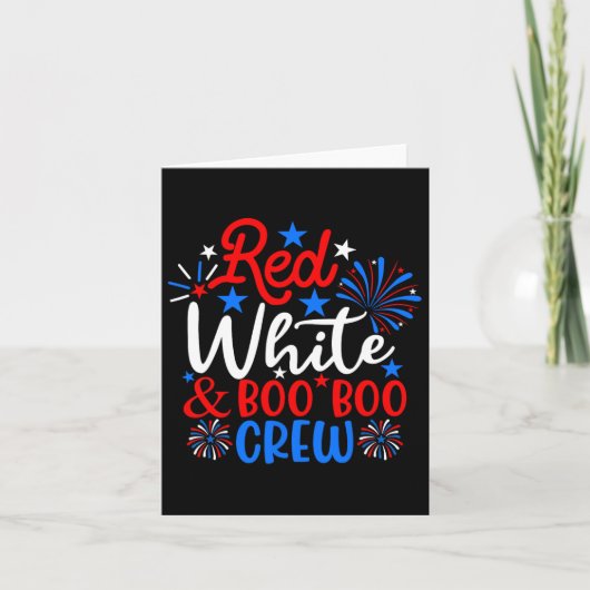 Rood Wit En Boo Boo Bemanning Grappige 4e Juli Ver Kaart (Voorkant)