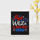Rood Wit En Boo Boo Bemanning Grappige 4e Juli Ver Kaart (Gele Bloem)