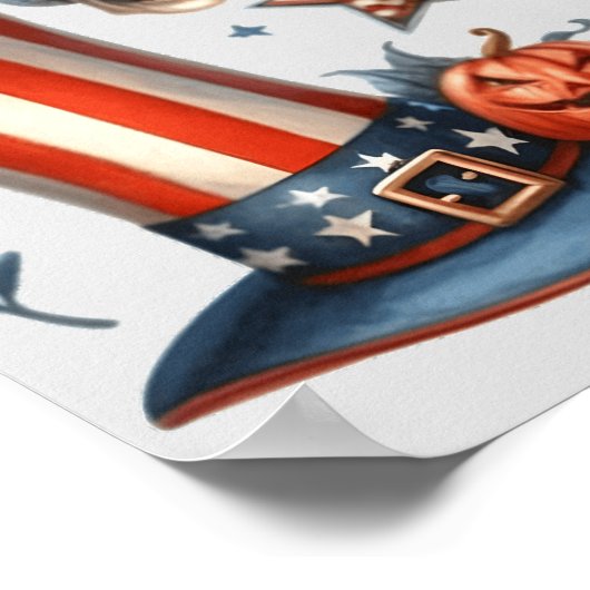 Rood, wit en Boo!: een patriottisch Halloween-ontw Poster (Hoek)