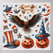 Rood, wit en Boo!: een patriottisch Halloween-ontw Poster (Voorkant)