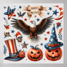 Rood, wit en Boo!: een patriottisch Halloween-ontw