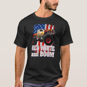 Rood Wit en Boom Monster Truck T-shirt