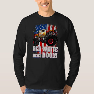 Rood Wit en Boom Monster Truck T-shirt