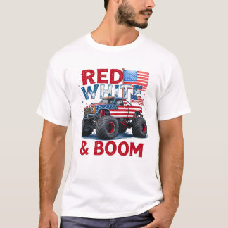 Rood wit en Boom T-shirt, Grappig 4 juli Shirt