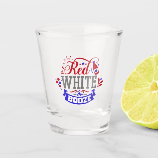 Rood wit en Booze Shot Glas (Voorkant)