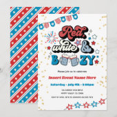 Rood Wit en Boozy 4th van juli Party Adult Kaart (Voorkant / Achterkant)