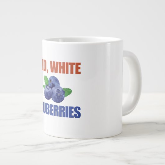 Rood, wit en bosbessen grote koffiekop (Voorkant rechts)