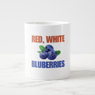 Rood, wit en bosbessen grote koffiekop