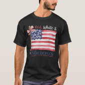 Rood wit en bosbessen Vlag T-shirt (Voorkant)
