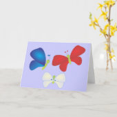 Rood, wit en botervliegen kaart (Gele Bloem)