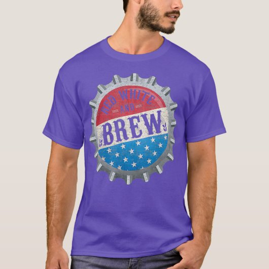 Rood wit en Brew 4 juli kraft beer vader T-shirt (Voorkant)