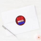 Rood wit en Brew 4 juli Onafhankelijkheidsdag Ronde Sticker (Envelop)