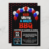 Rood, wit en Brew BBQ 4 juli Partij Kaart (Voorkant / Achterkant)