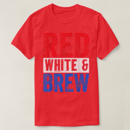 Rood wit en Brew Drink 4 juli T-shirt (Design voorkant)