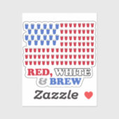 Rood wit en Brew Sticker (Vel)