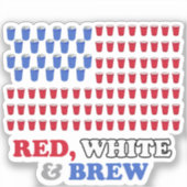 Rood wit en Brew Sticker (Voorkant)