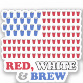 Rood wit en Brew Sticker